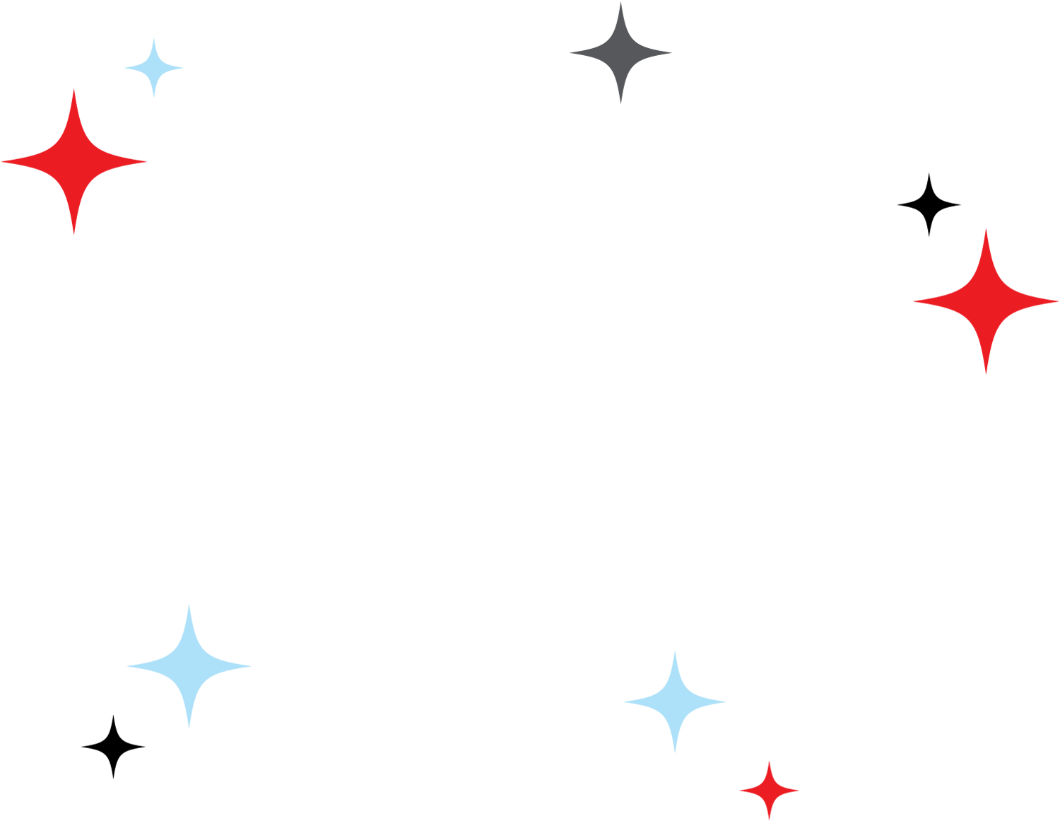 Colorful starburst shapes